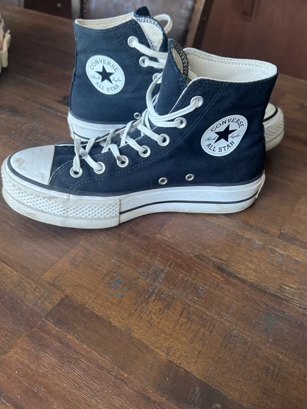 Converse All Stars Black & White platform High-Top Canvas Sneakers